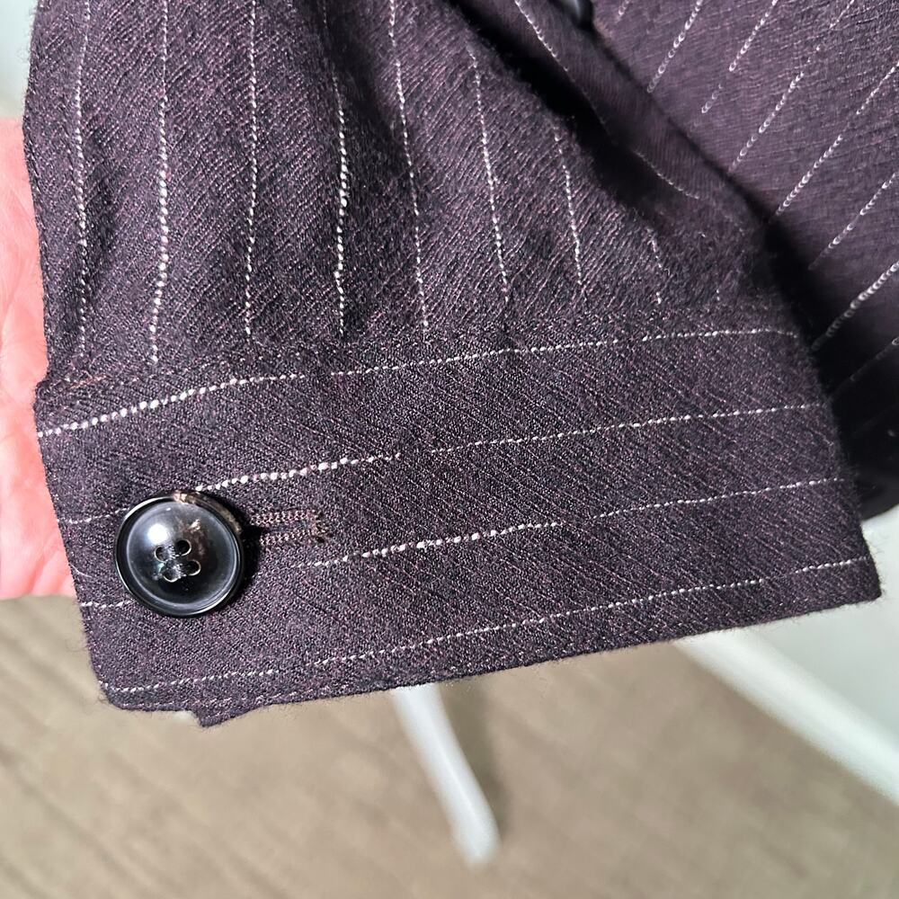 John Varvatos dark plum white striped dress trucker jacket size EU 48 (*US M) - Picture 4 of 14